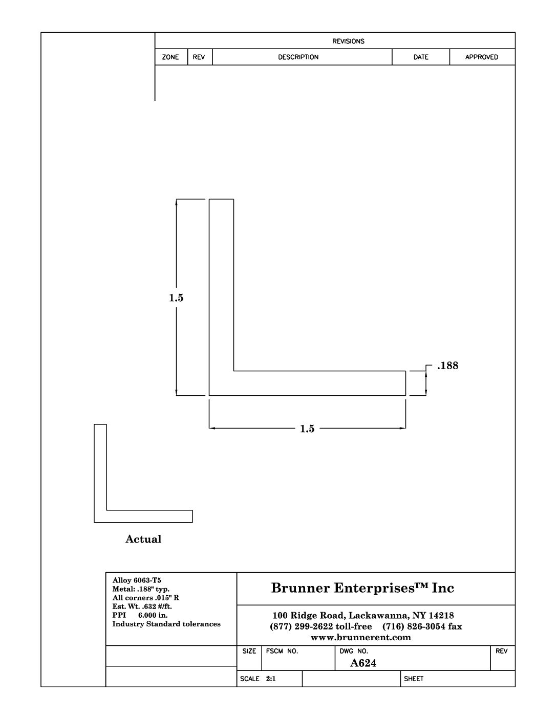 A624; 1½ x 3/16 in