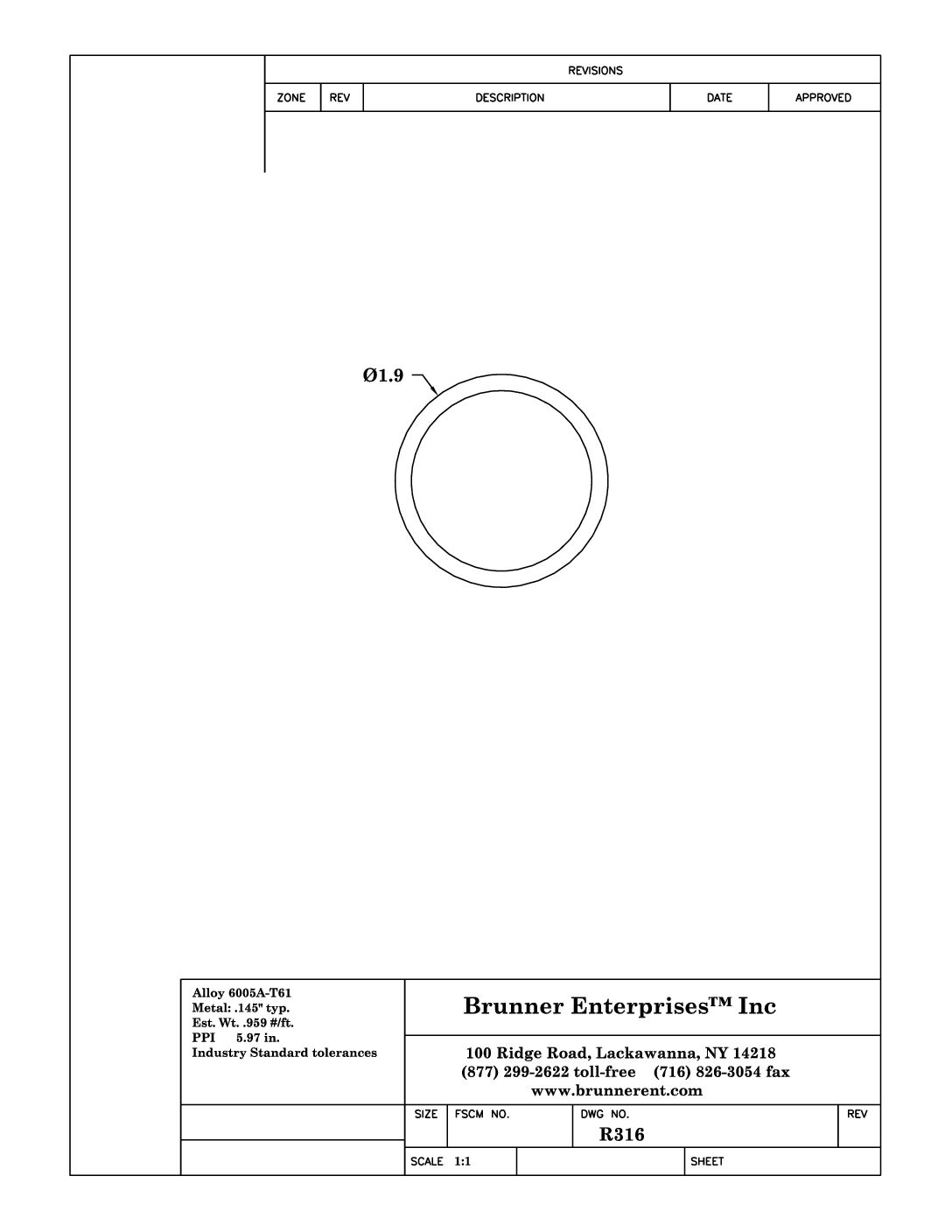 R316; 1 1/2 in. Schedule 40 Pipe