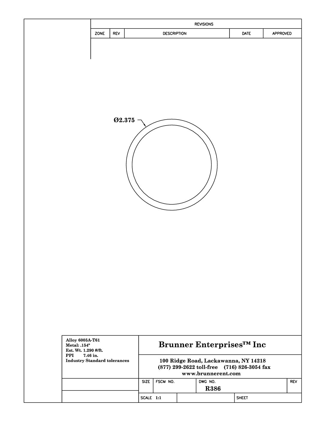 R386; 2 in. Schedule 40 Pipe