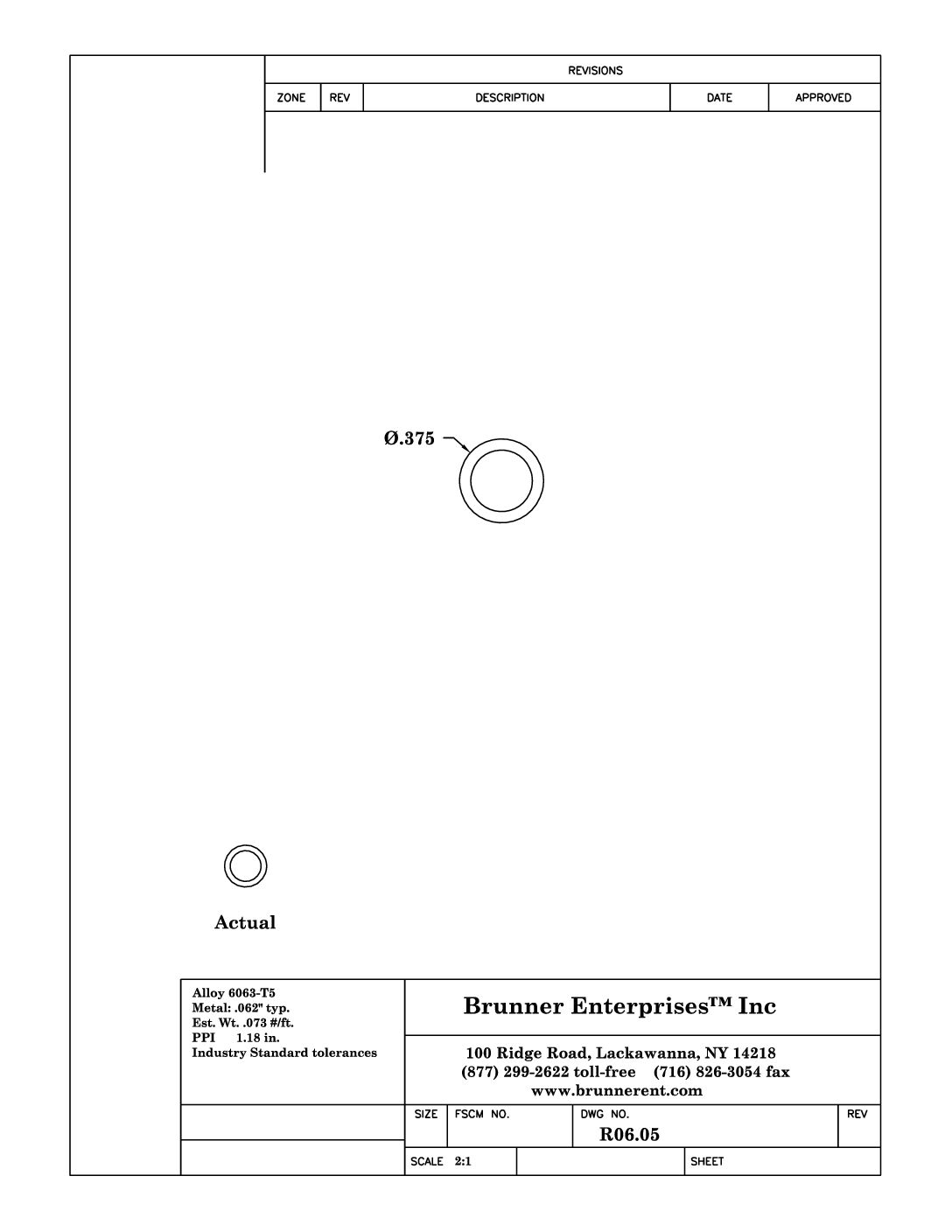 R06.05; 3/8x .062 Round Tube