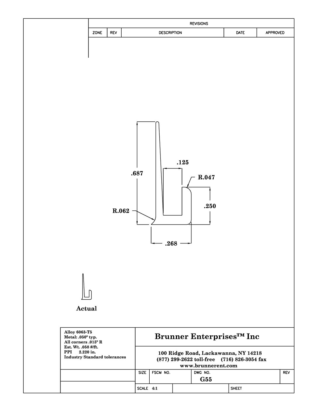 G55; Cap For 1/8 in.