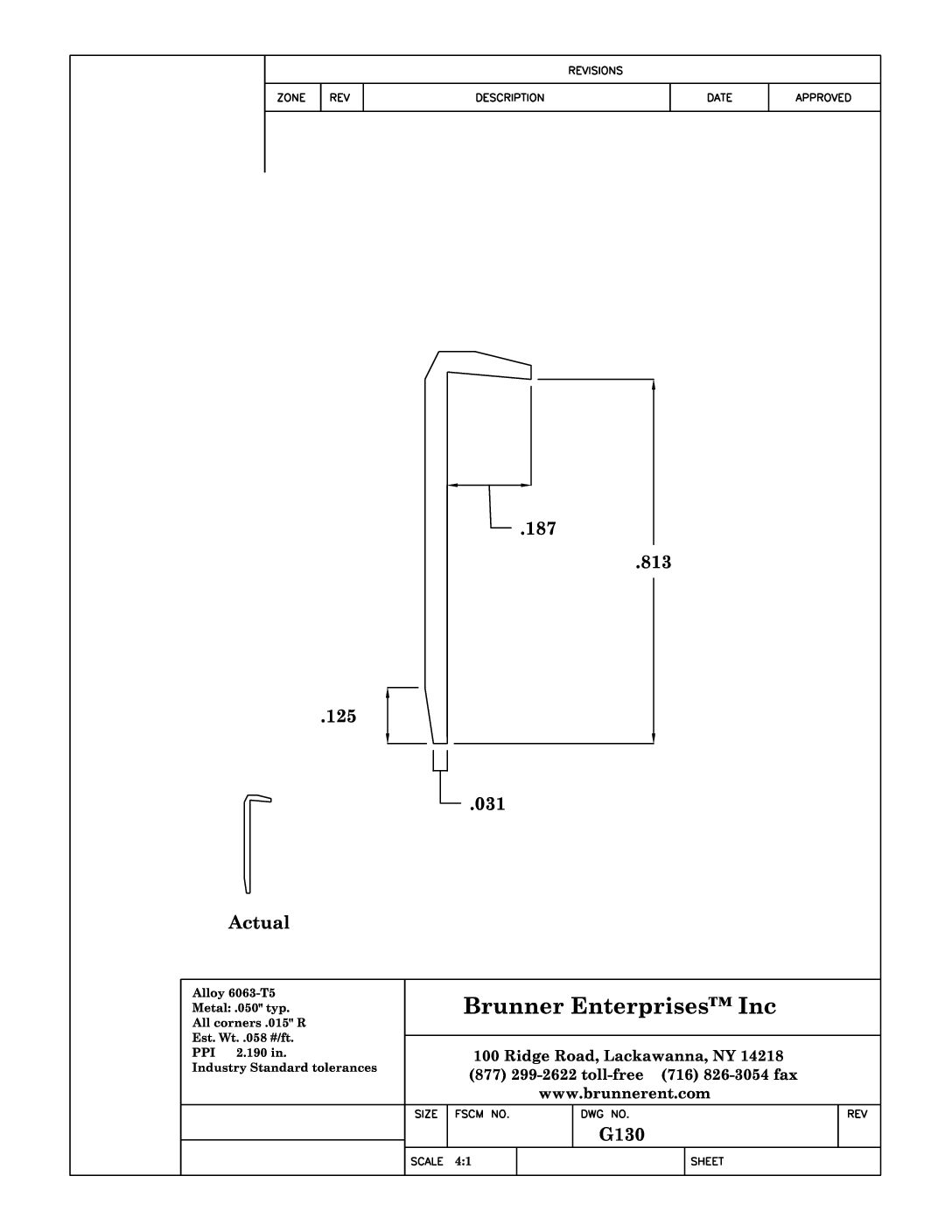 G130; 13/16 in. Under Lip Counter Top Edging